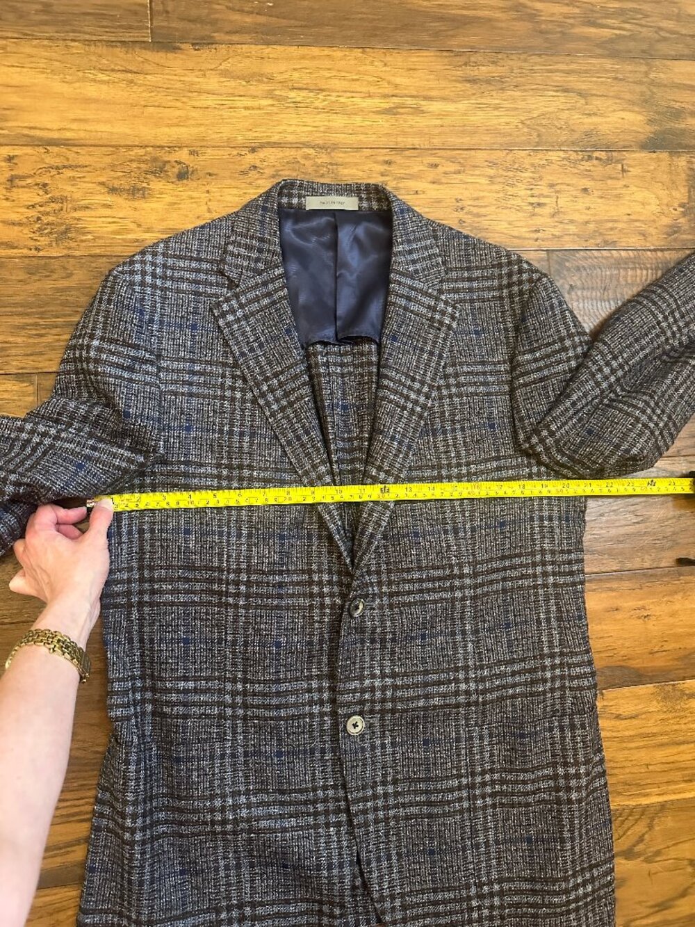 Corneliani Blue Brown Glen Plaid Sport Coat Blazer 52R/US 42R Wool Silk Cashmere - Picture 8 of 8